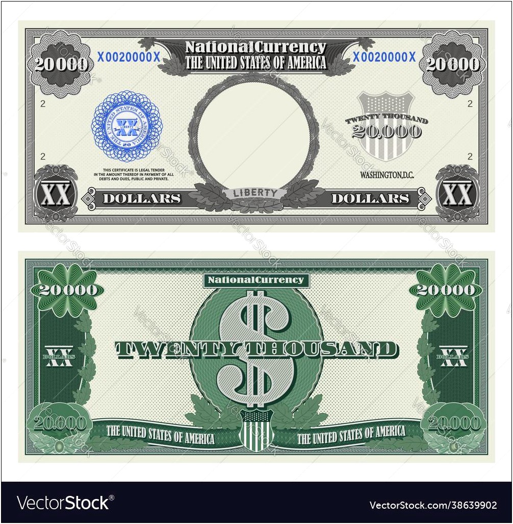 20 Dollar Bill Blank Template Free