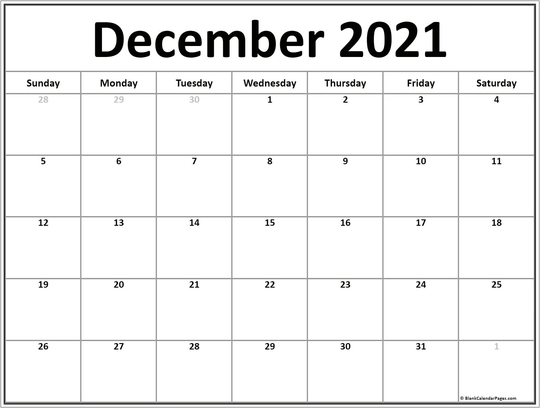 2020 Free Calendar Templates Large Print