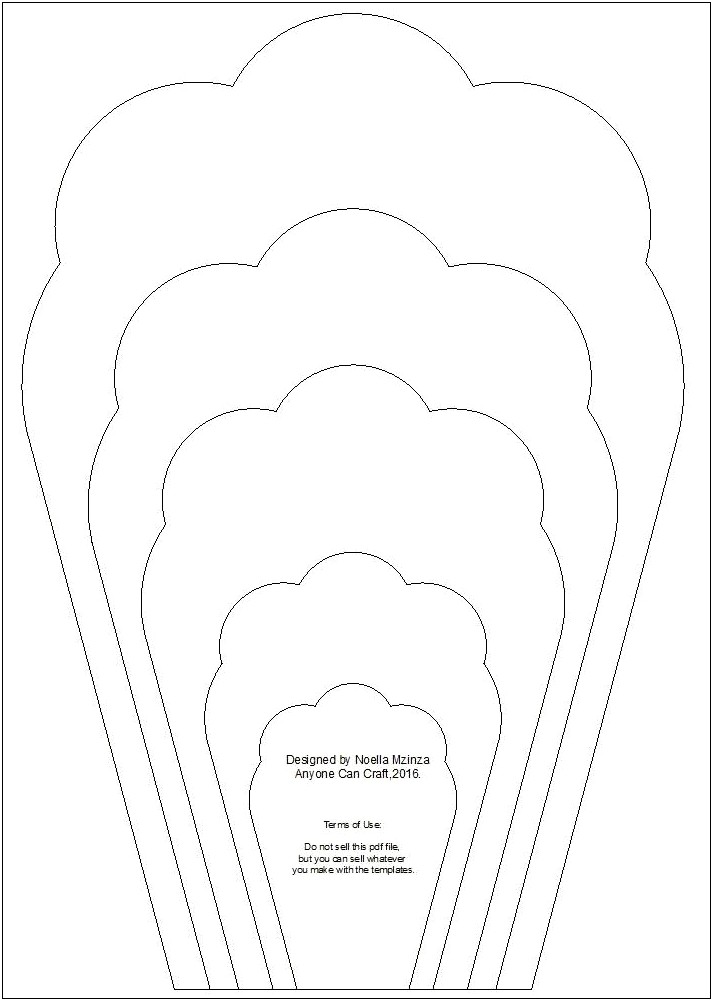 4 Inch 5 Petal Flower Template Free Printable