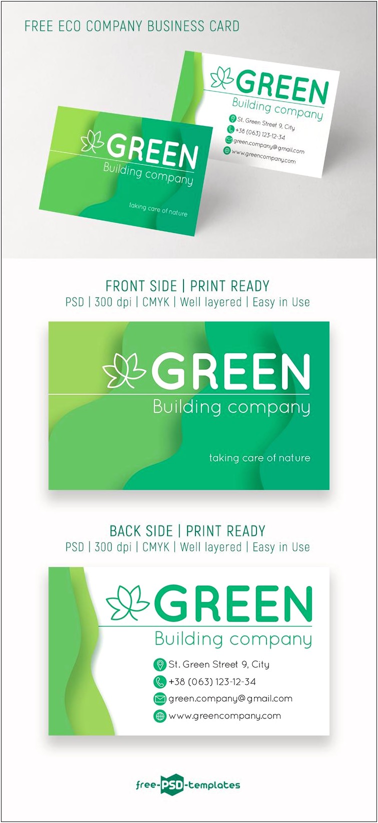 4 Side Free Psd Business Card Templates