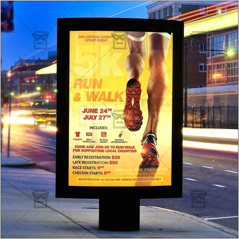 5k Walk Flyer Photoshop Template Free