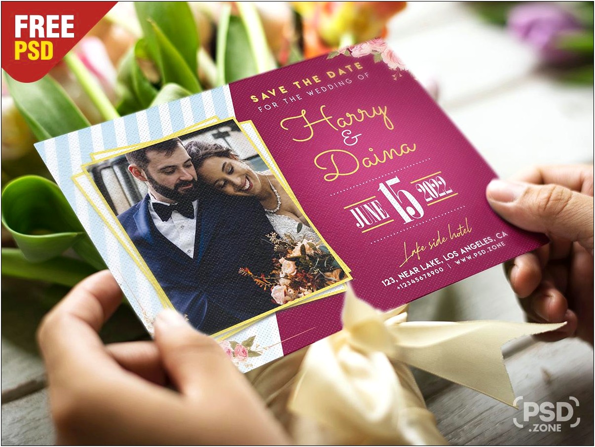 5x7 Psd Invitation Two Sided Photoshop Wedding