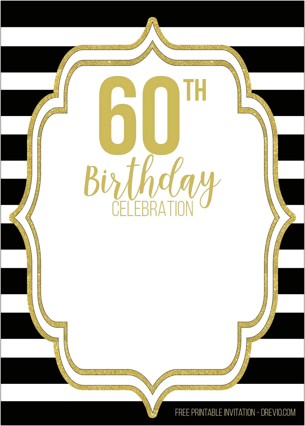 60th Birthday Invitations For Him Templates Free Downloadable