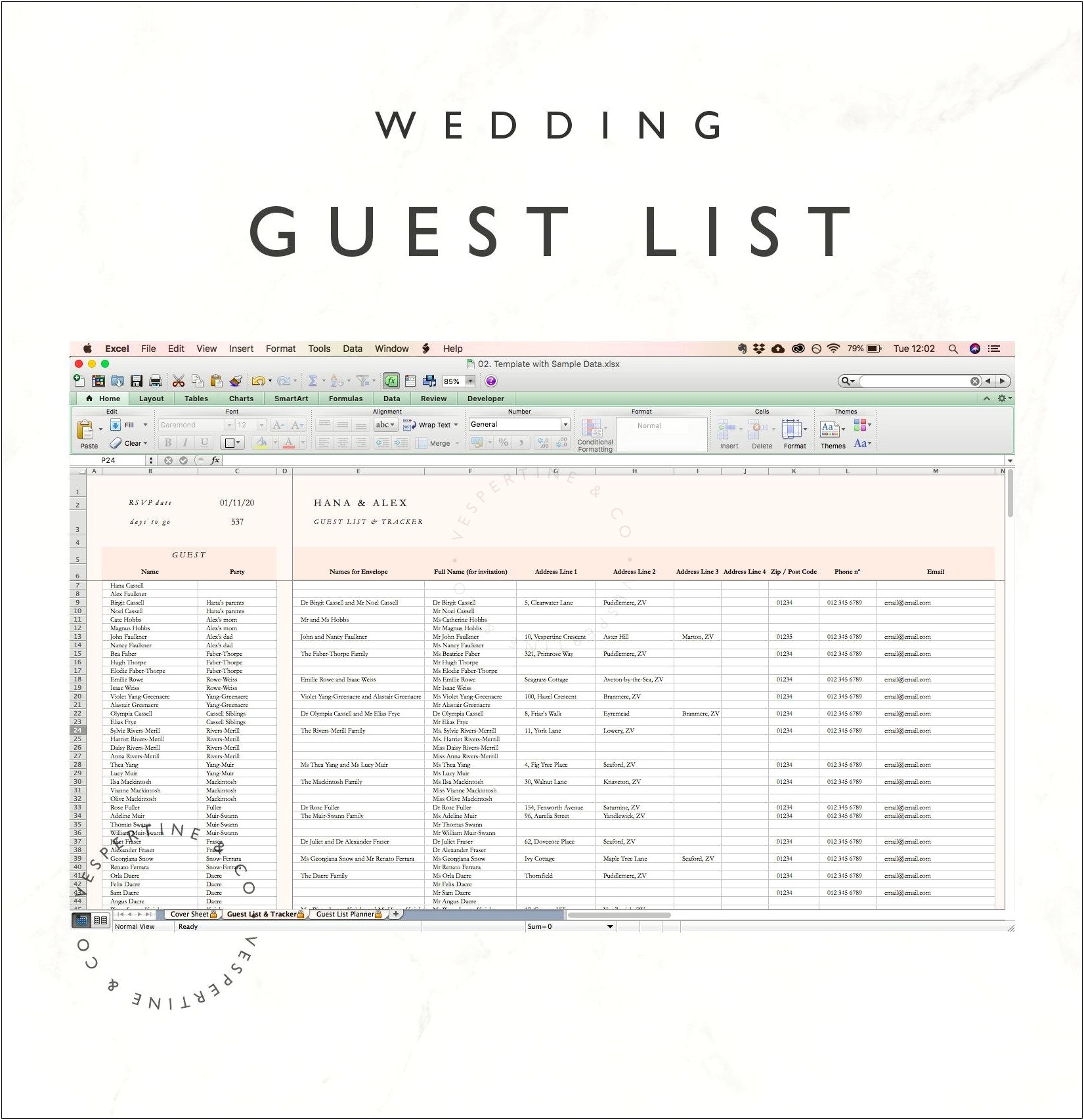 7 Free Wedding Guest List Templates And Managers