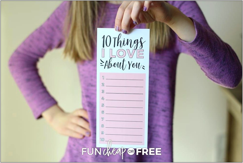 75 Things We Love About You Template Free