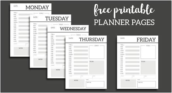 8.5 X 11 Day Planner Template Free