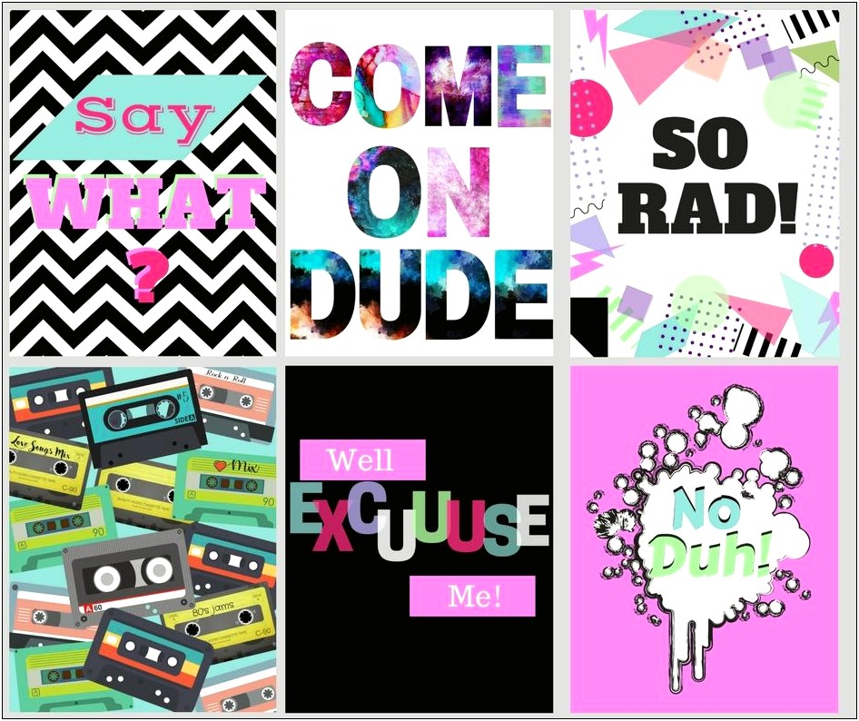 80's Themed Free Label Template