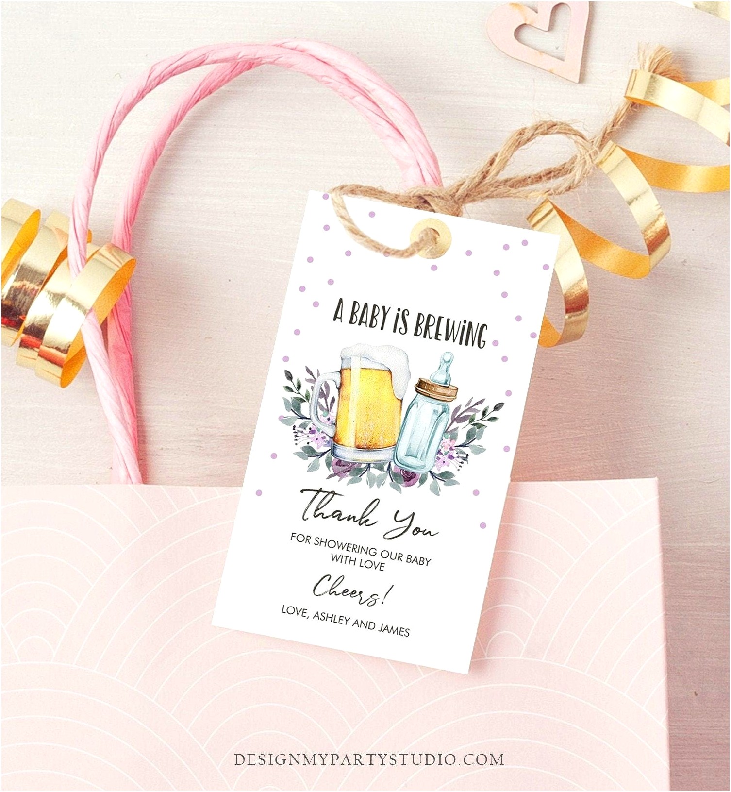 A Baby Is Brewing Free Favor Tag Template