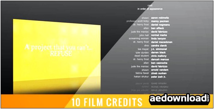 Adobe After Effects End Credits Template Free