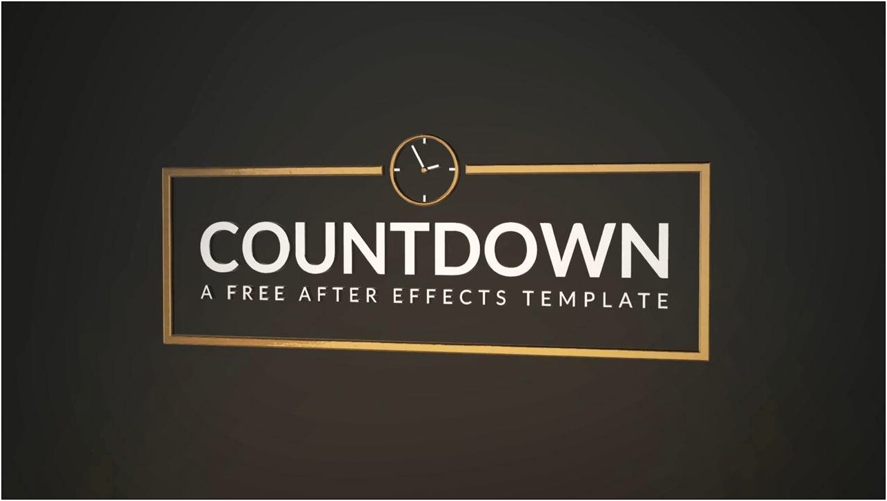 After Effects Timer Template Free Download