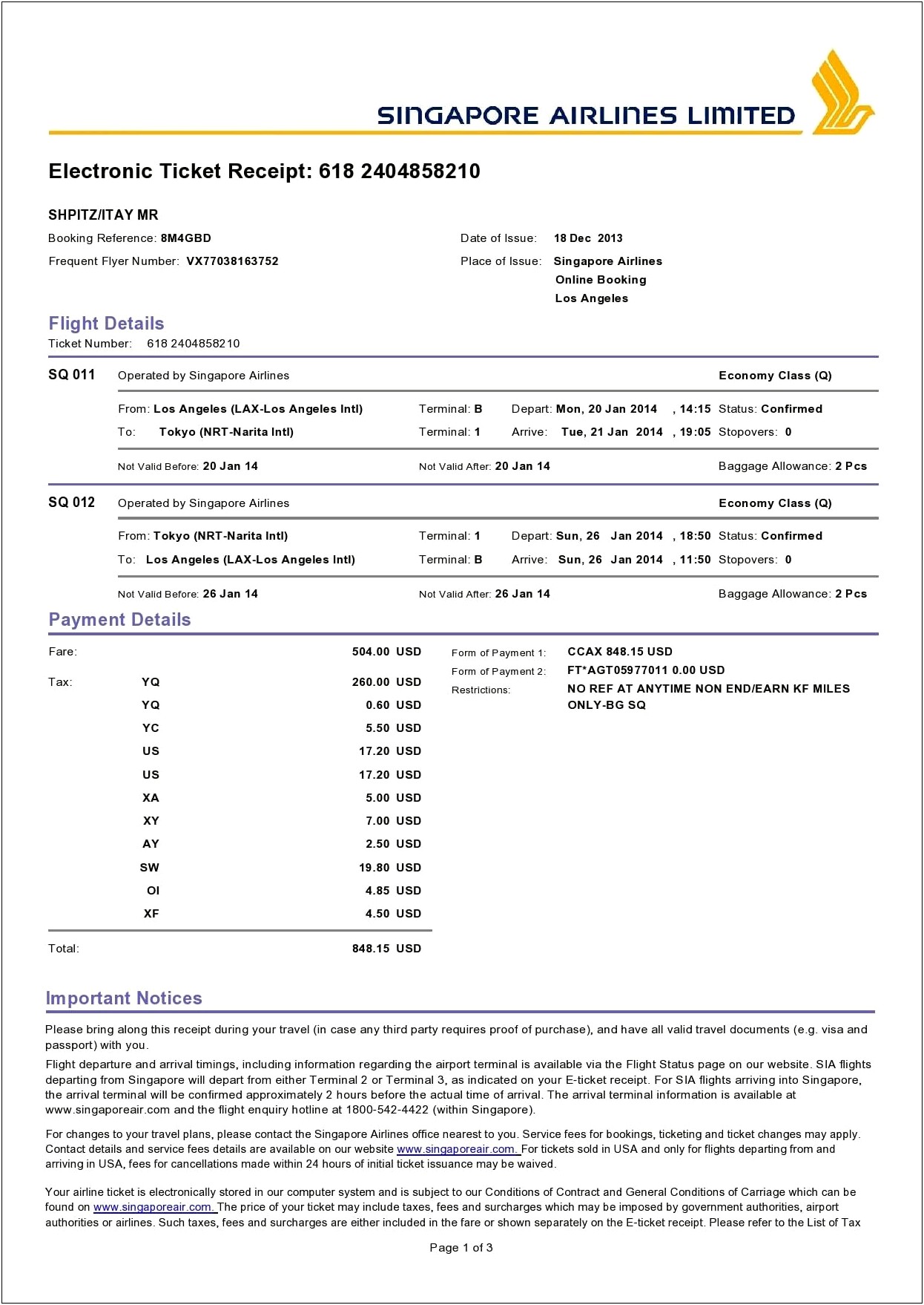 Airline Ticket Template Word Free Air Canada