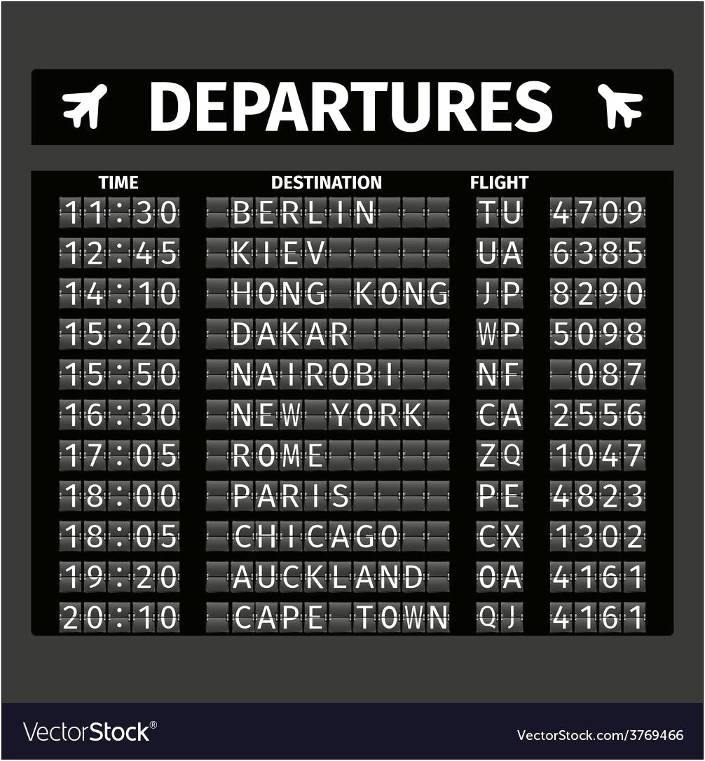 Airport Departure Board Template Anamated Fre