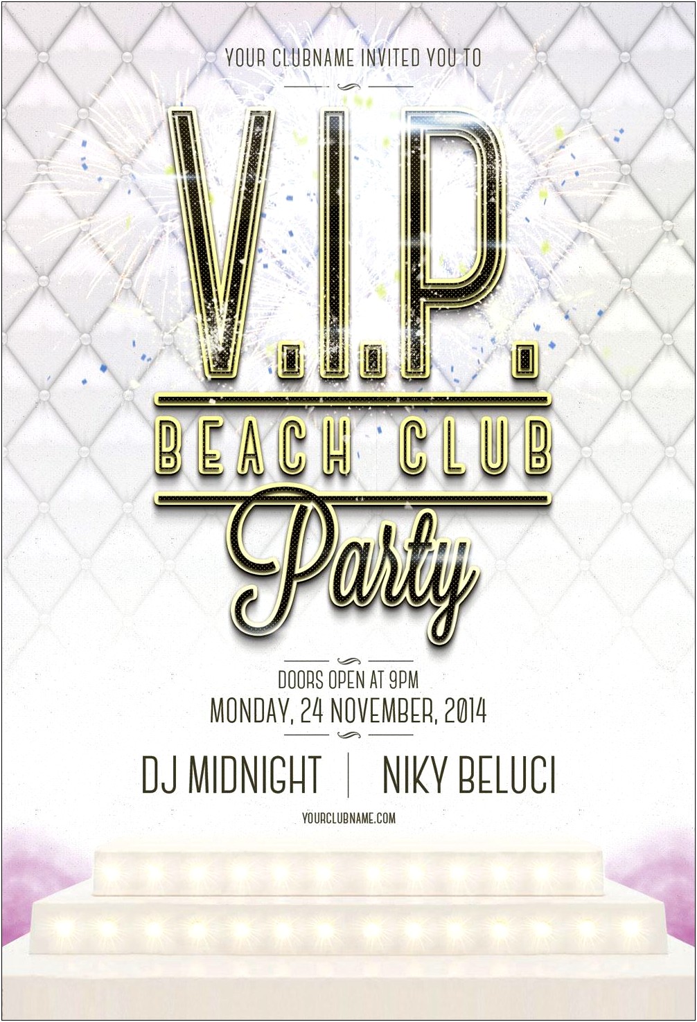 All White Party Flyer Template Free Psd