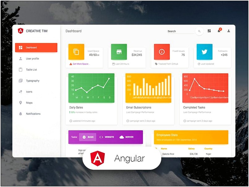 Angular 6 Material Admin Template Free