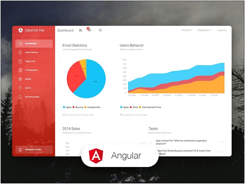 Angular 6 Material Design Template Free