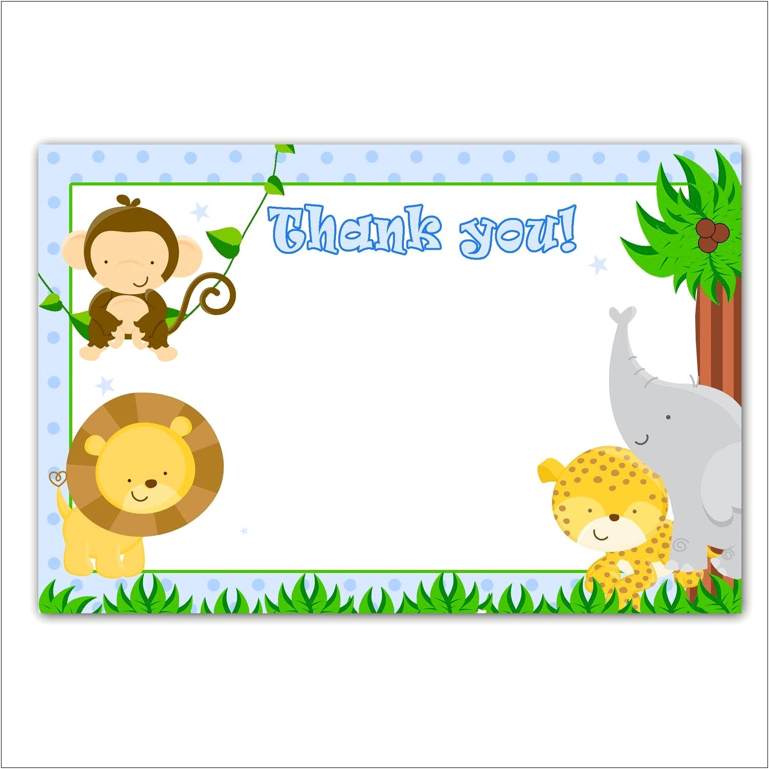 Animal Thank You Cards Free Template