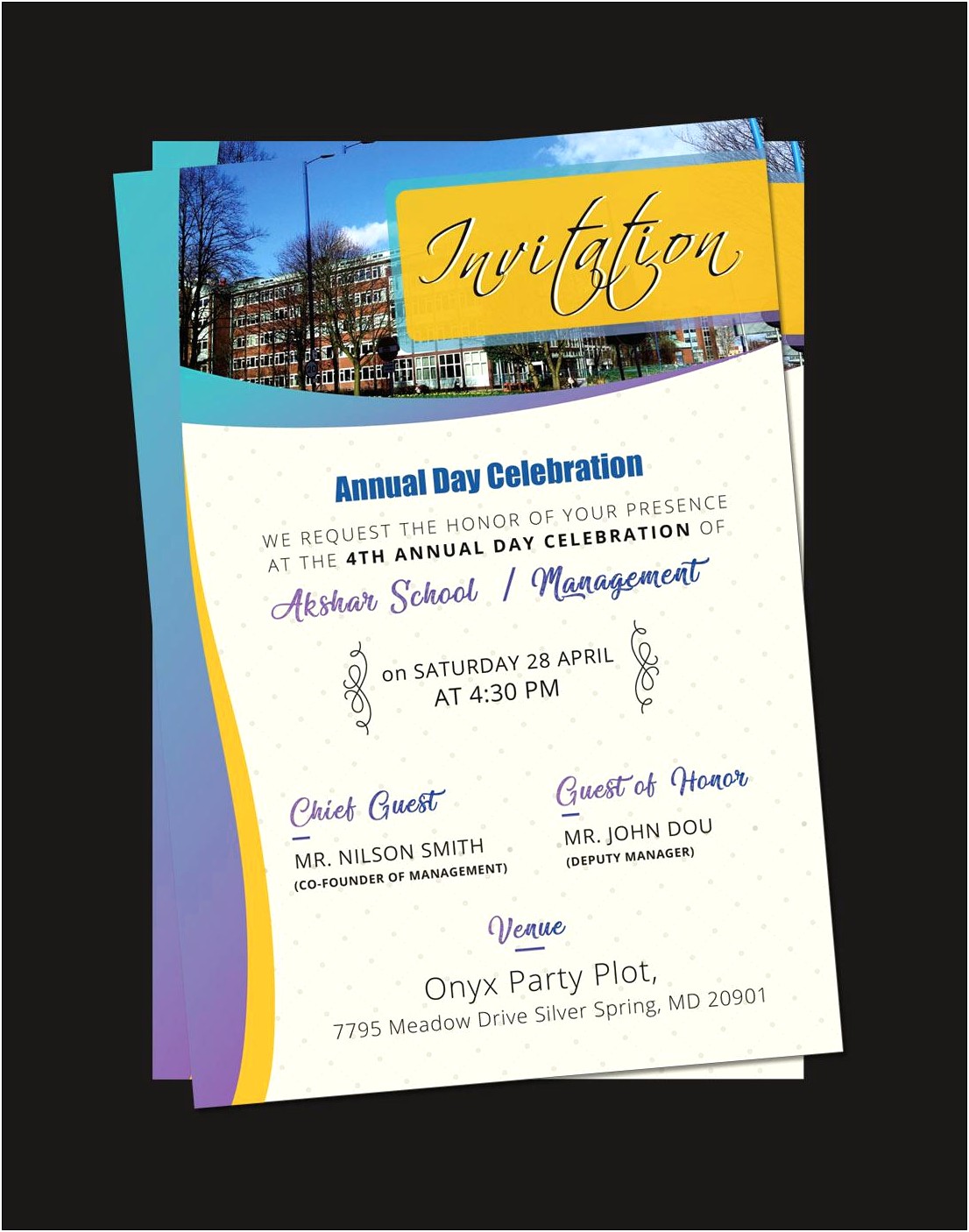 Annual Day Invitation Card Template Free Download