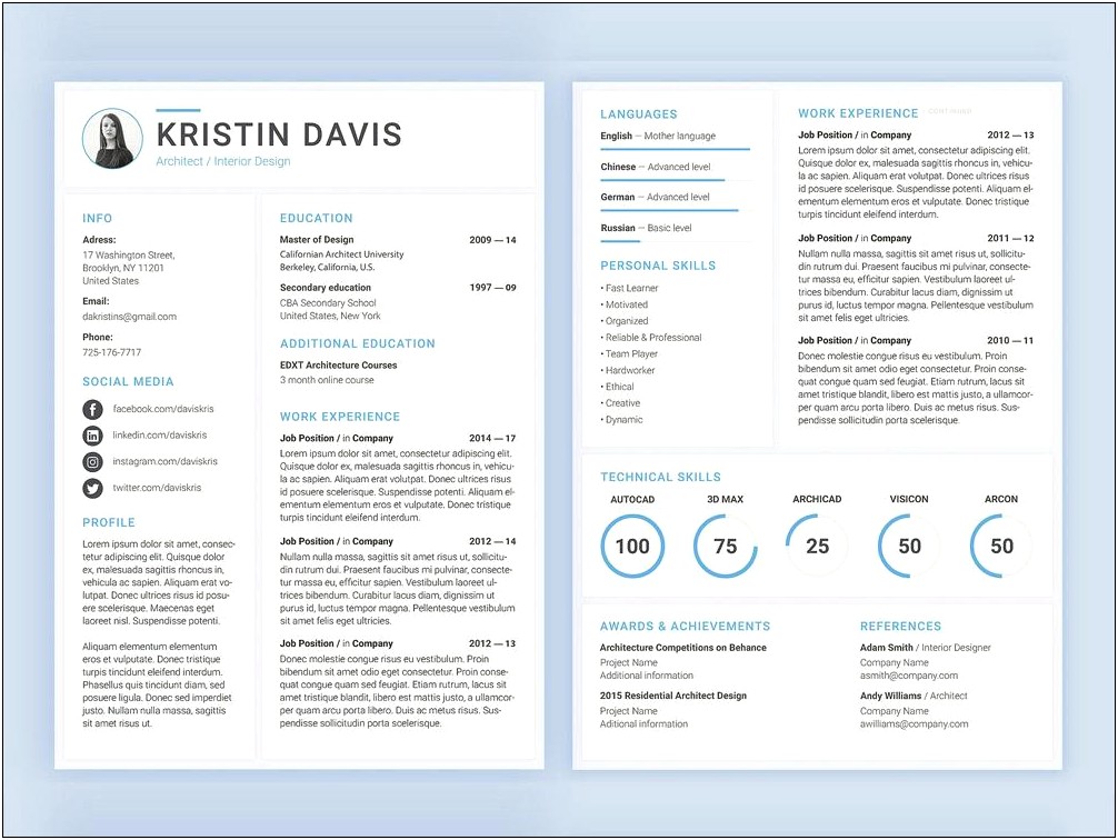 Architect Cv Template Free Download Psd