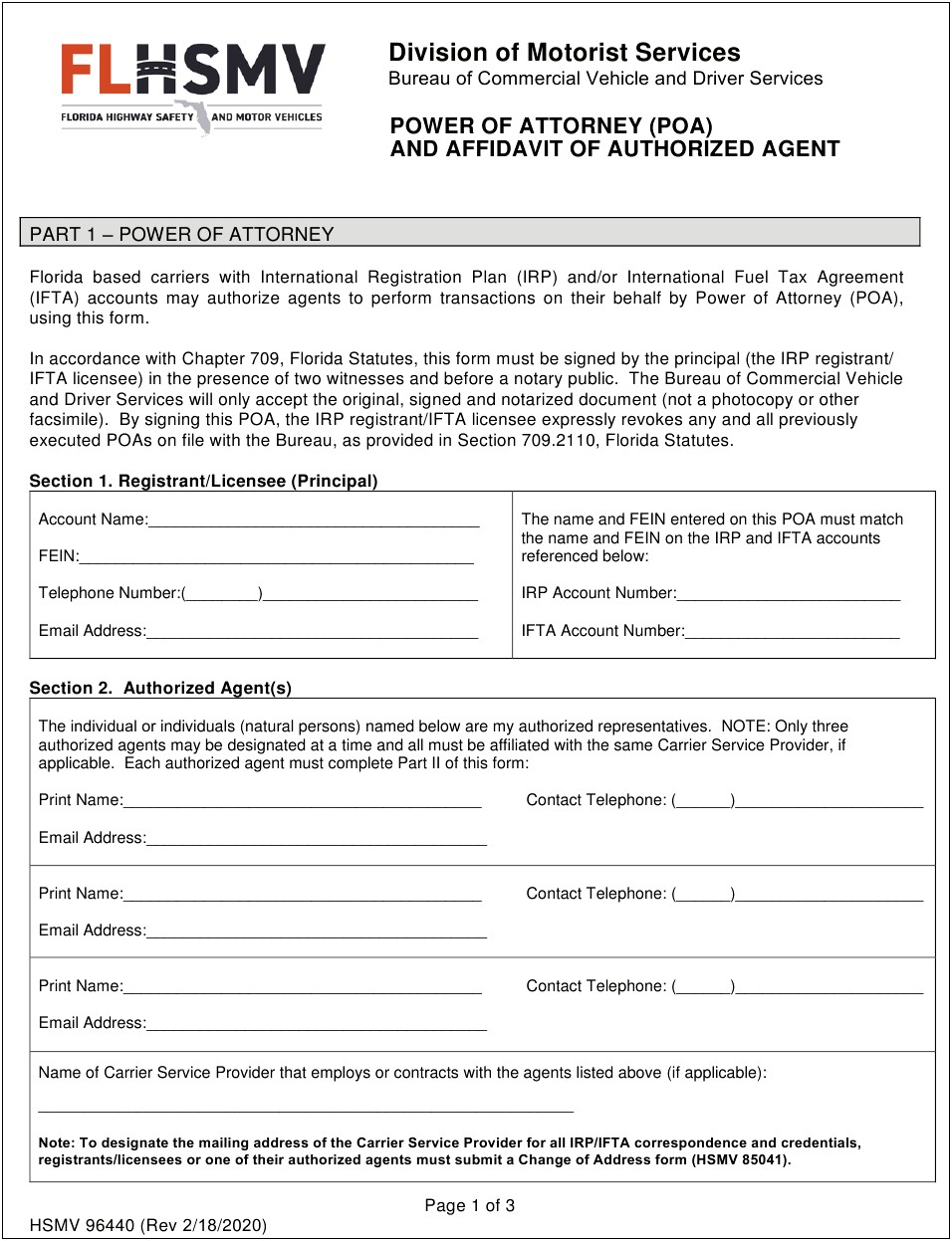 Authorized Agent Designation Fillable Form Free Sample Template