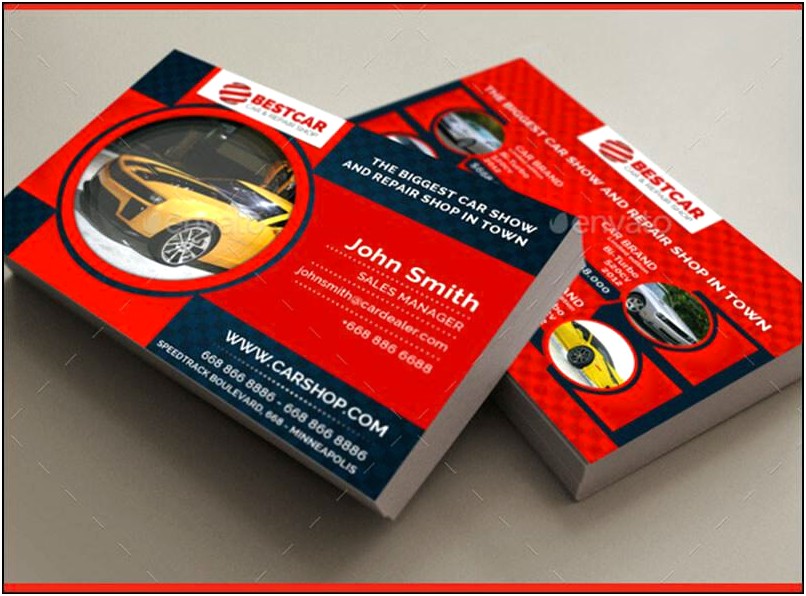 Auto Salesman Business Cards Illustrator Templates Free