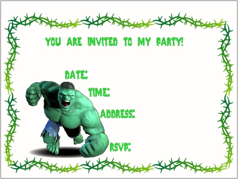 Avengers Birthday Party Invitation Template Free