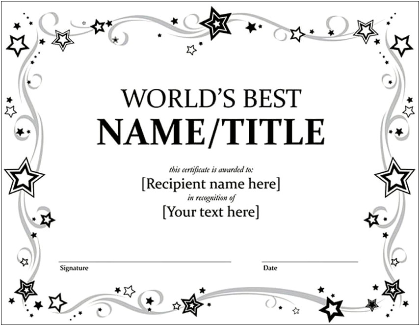 Award Certificate Template Free Open Office