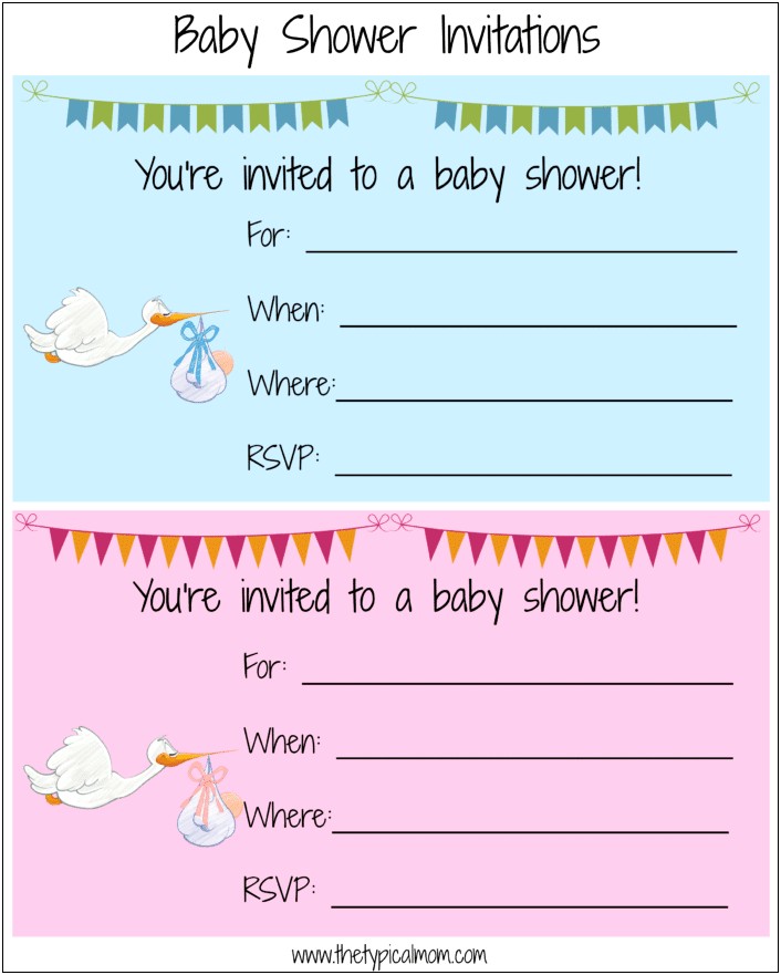 Baby Shower Girl Invite Template Free