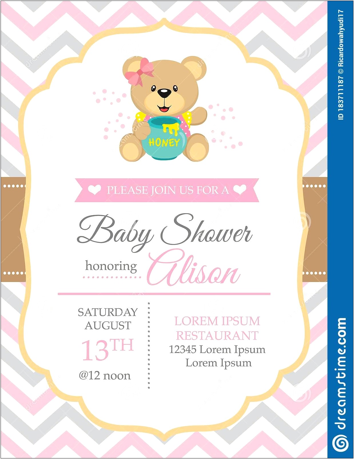 Baby Shower Ivitation Template Pink Gold Teal Free