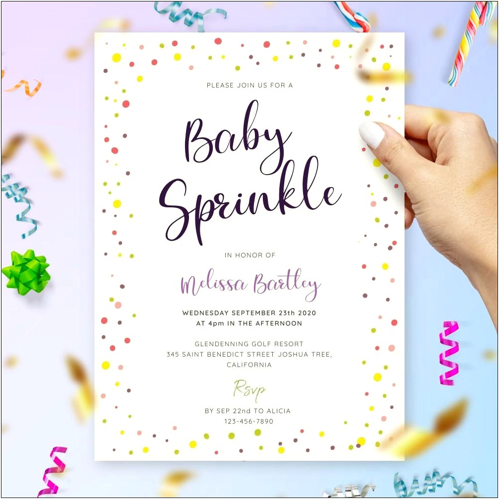 Baby Sprinkle Invitation Free Printable Template