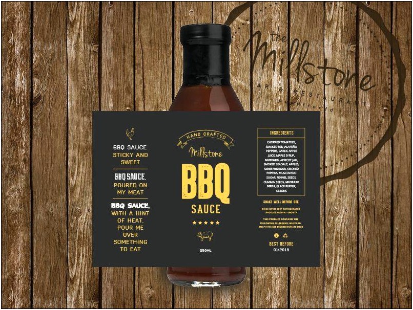 Barbeque Sauce Label Template Psd Free