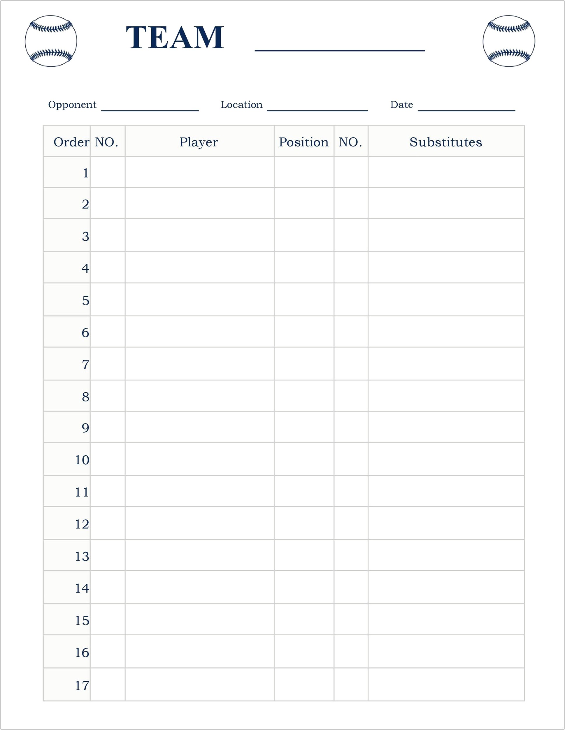 Baseball Templates Free Download 4 To A Page