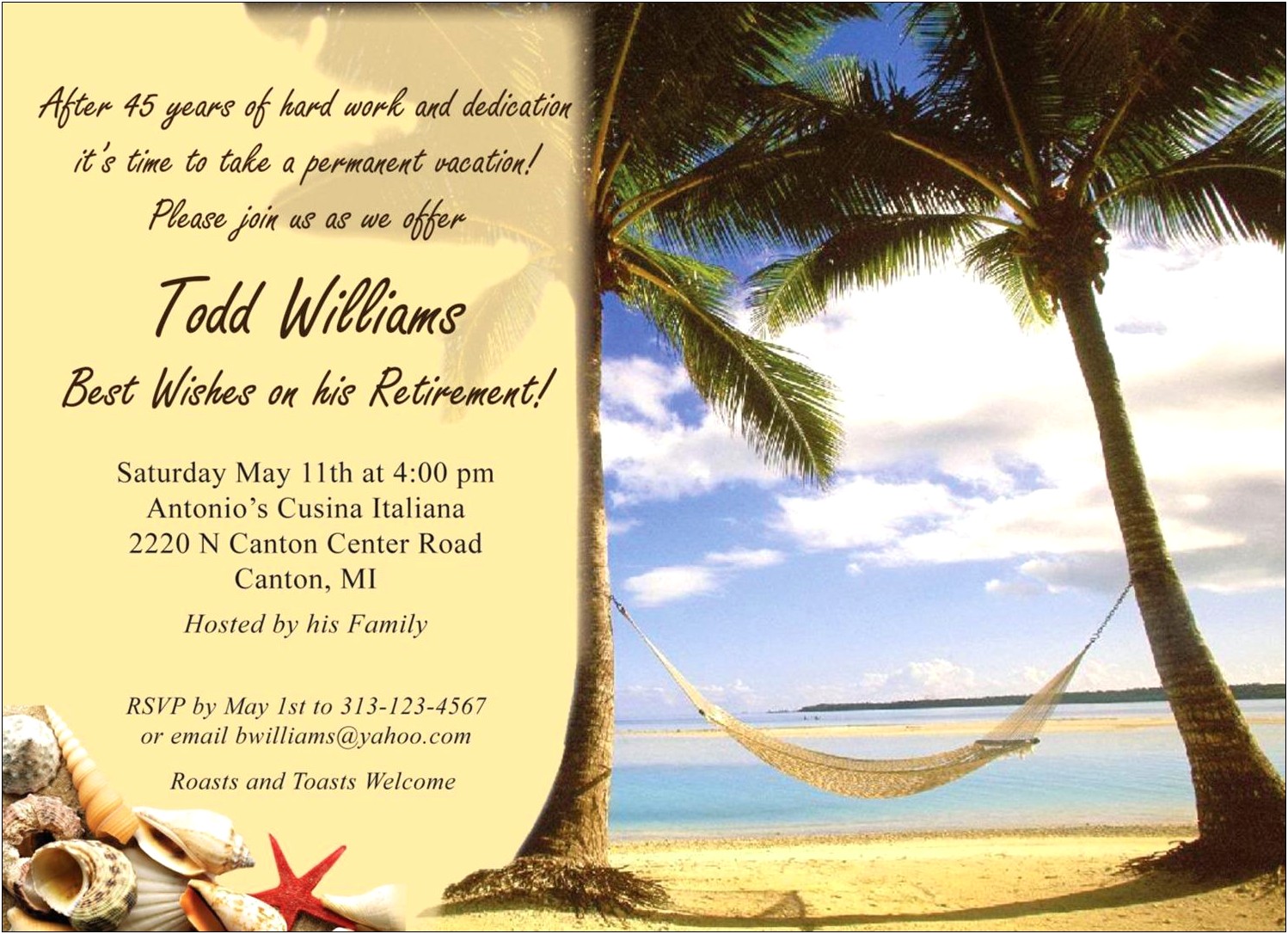 Beach Retirement Invitation Templates For Free