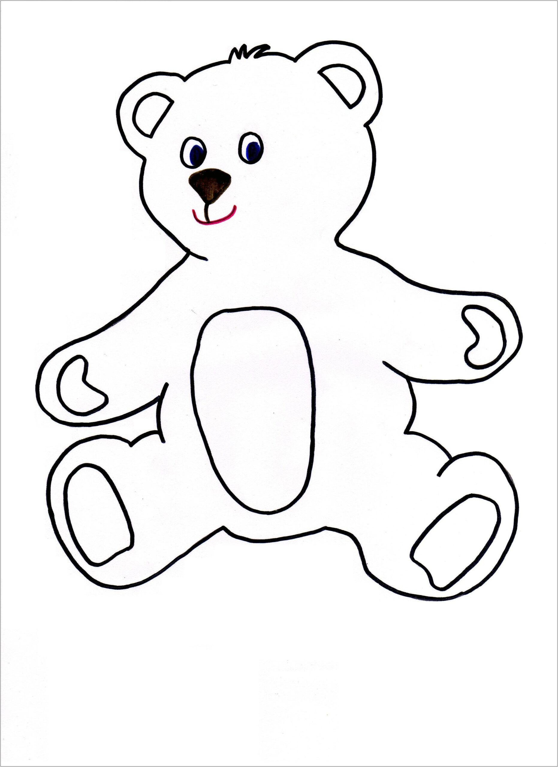 Bear Template With Lines For Writing Free