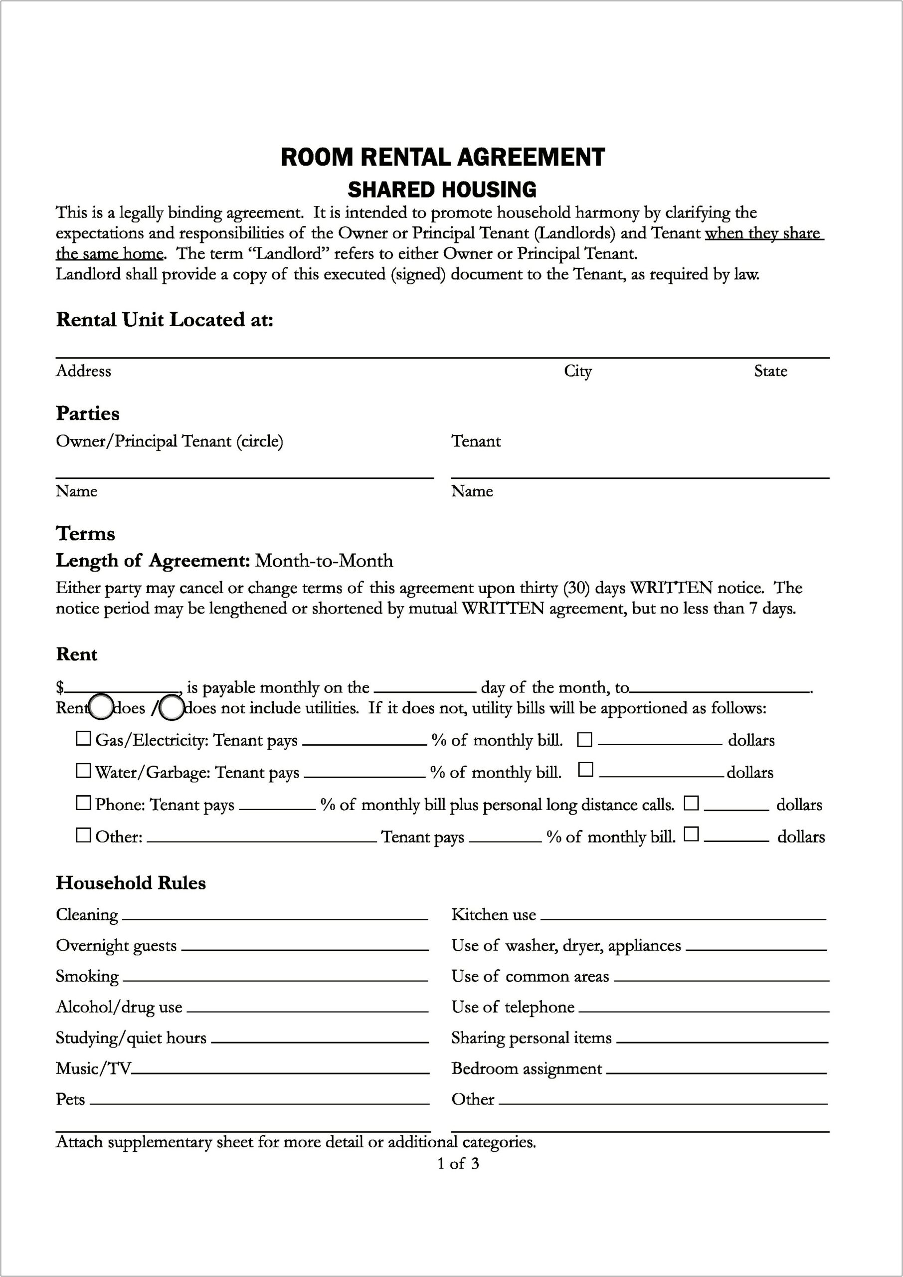 Bed And Breakfast Rental Registration Free Template Ca