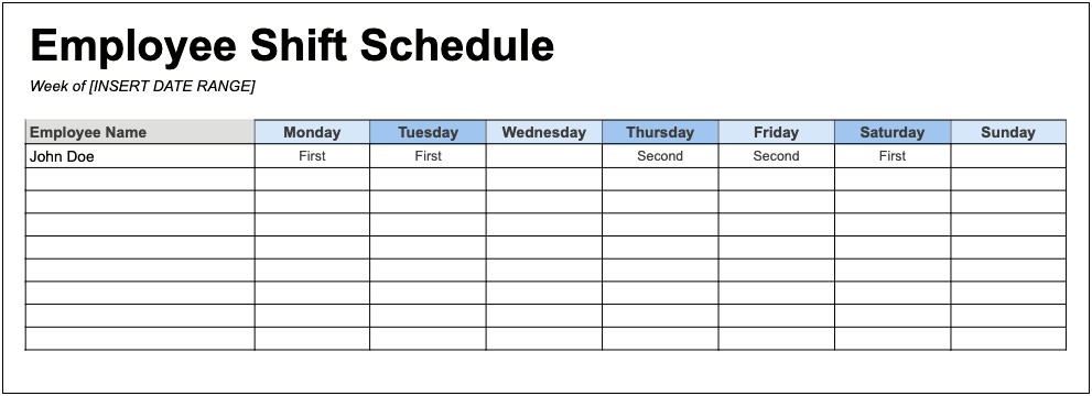 Best Free Templates For Scheduling Employees