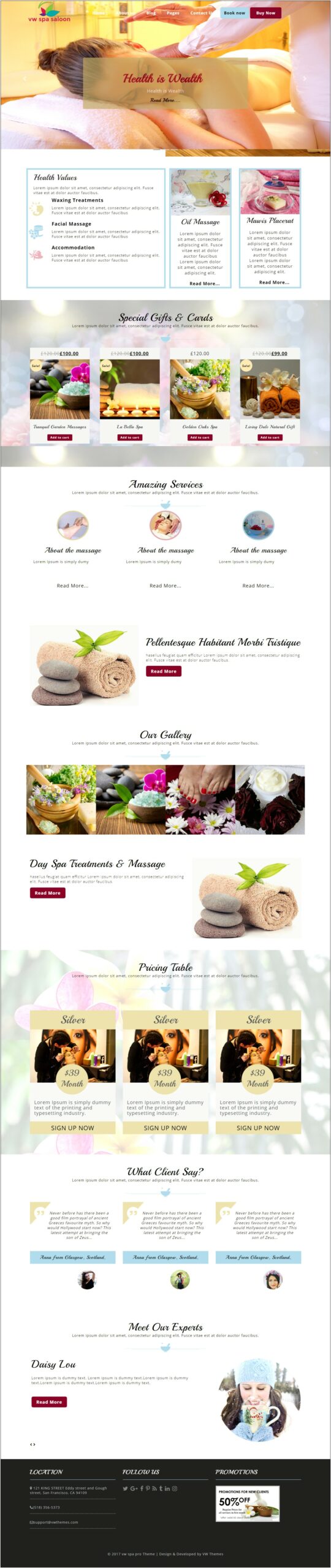 Best Free Wordpress Template For Spa