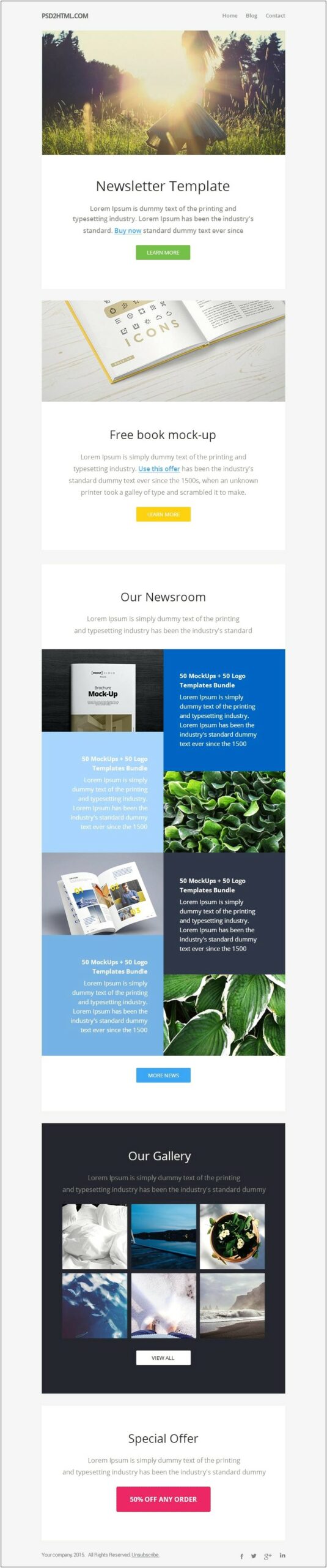 Best Template For Newsletter Free Html