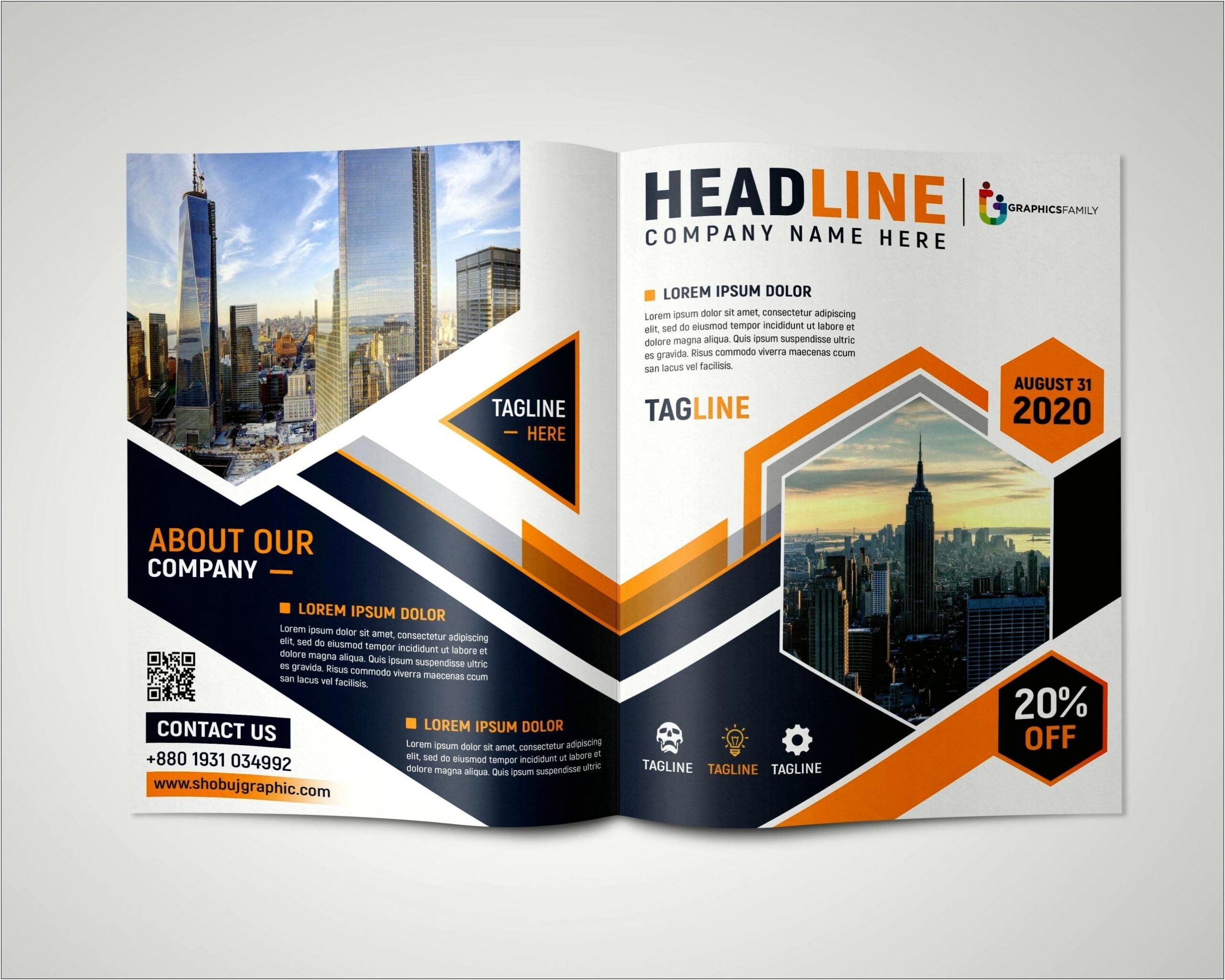 Bi Fold Business Brochure Template Free