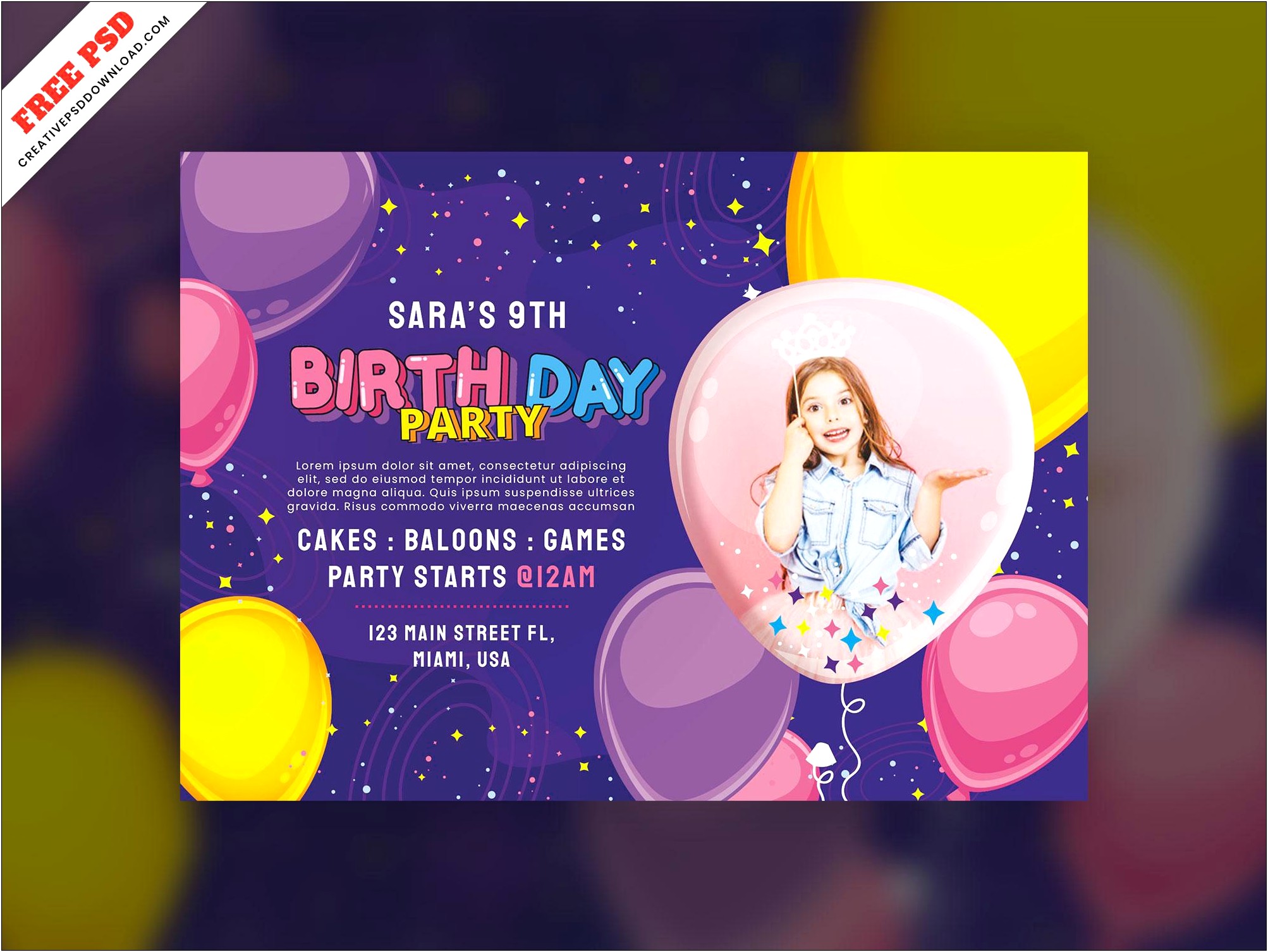 Birthday Greetings Psd Templates Free Download