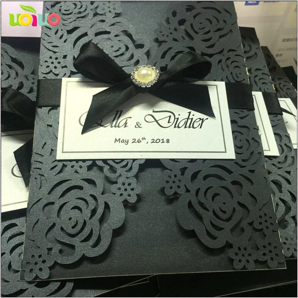 Black And Royal Blue Wedding Invitations