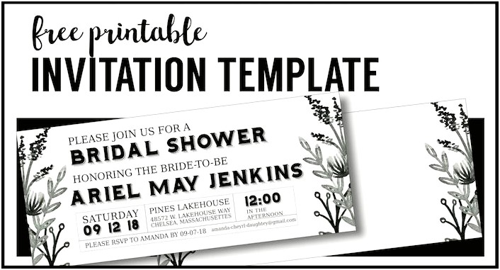 Black And White Party Invite Template Free