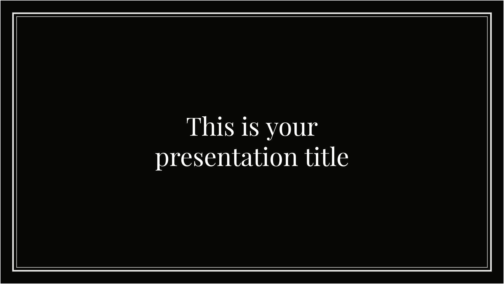 Black And White Presentation Template Free