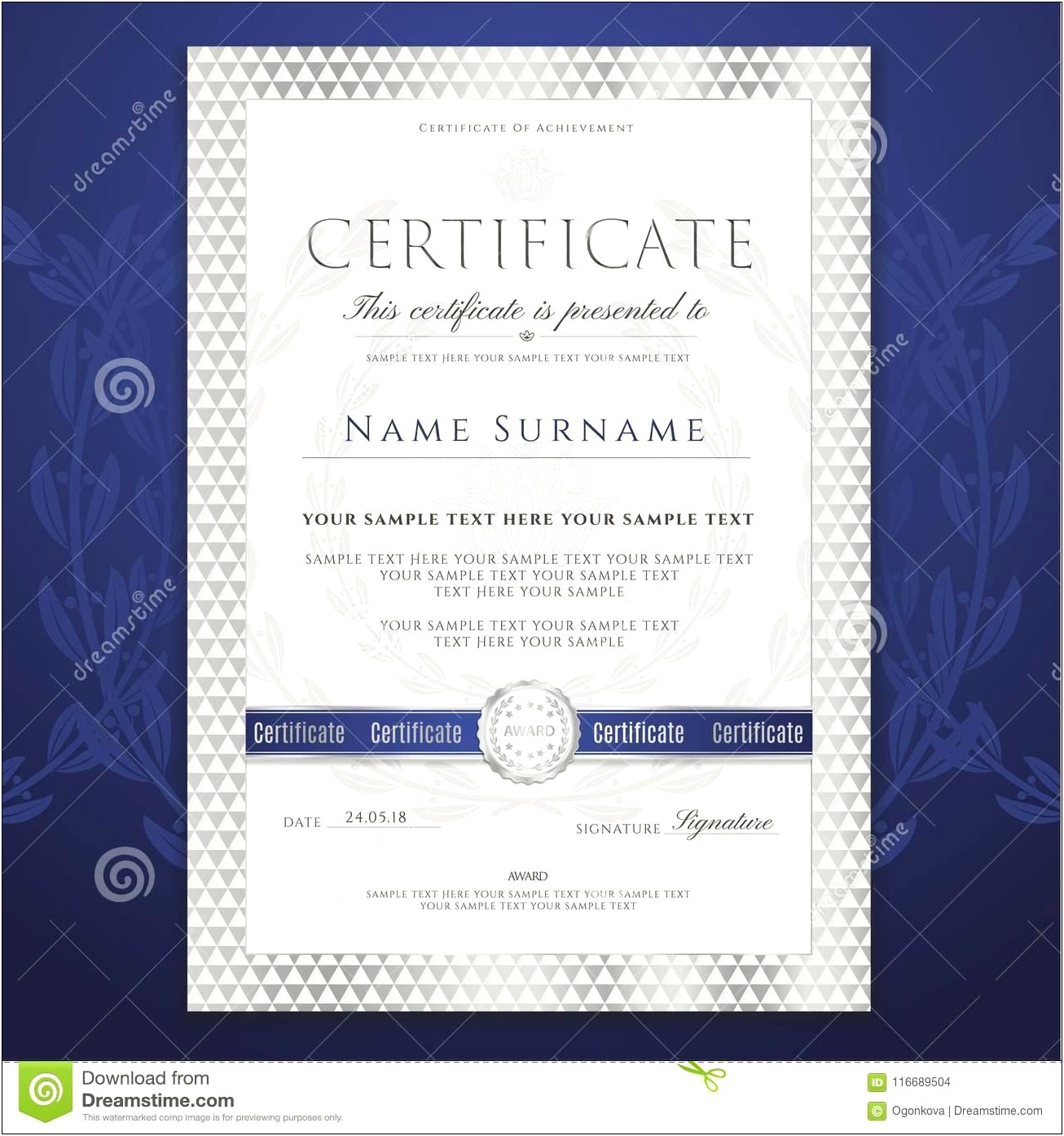 Blank Diploma Certificate Template Free Download