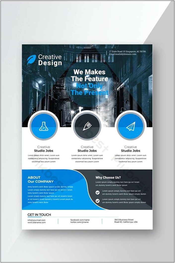 Blue Flyer Template Free Download Vector