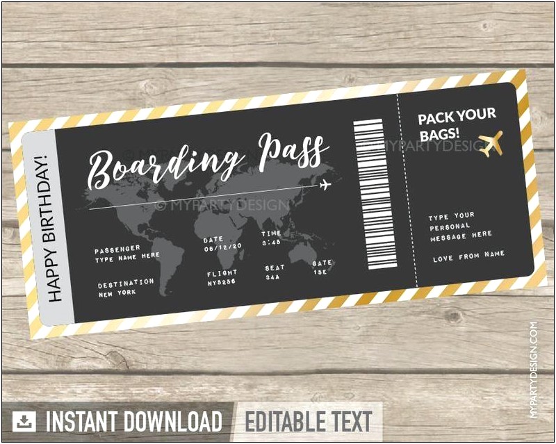 Boarding Pass Template For Free Ediab E