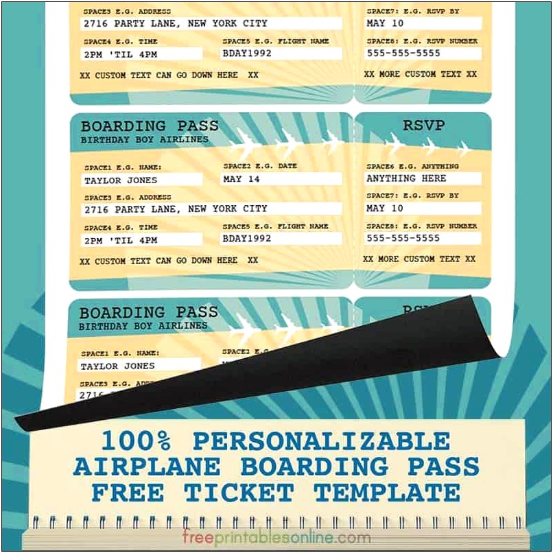 Free Printable Boarding Pass Template For Gift Pdf