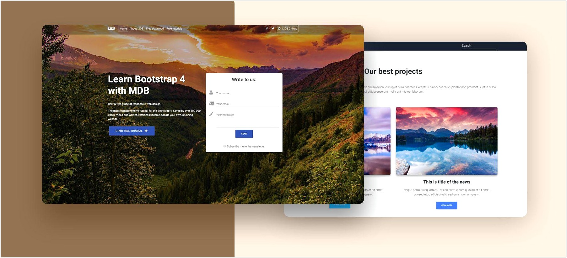 Bootstrap Admin Template With Landing Page Free