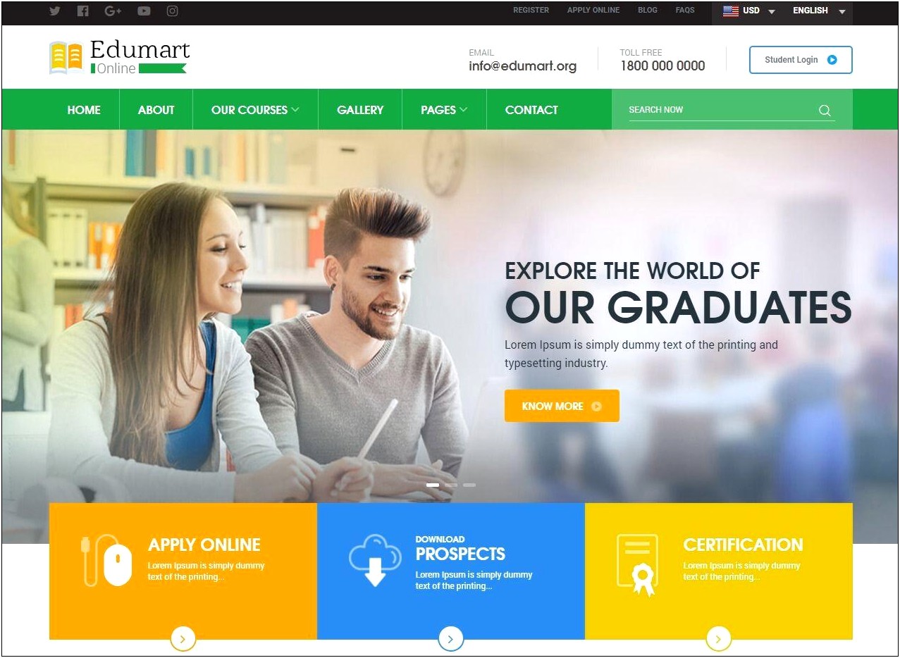 Bootstrap Templates For College Free Download