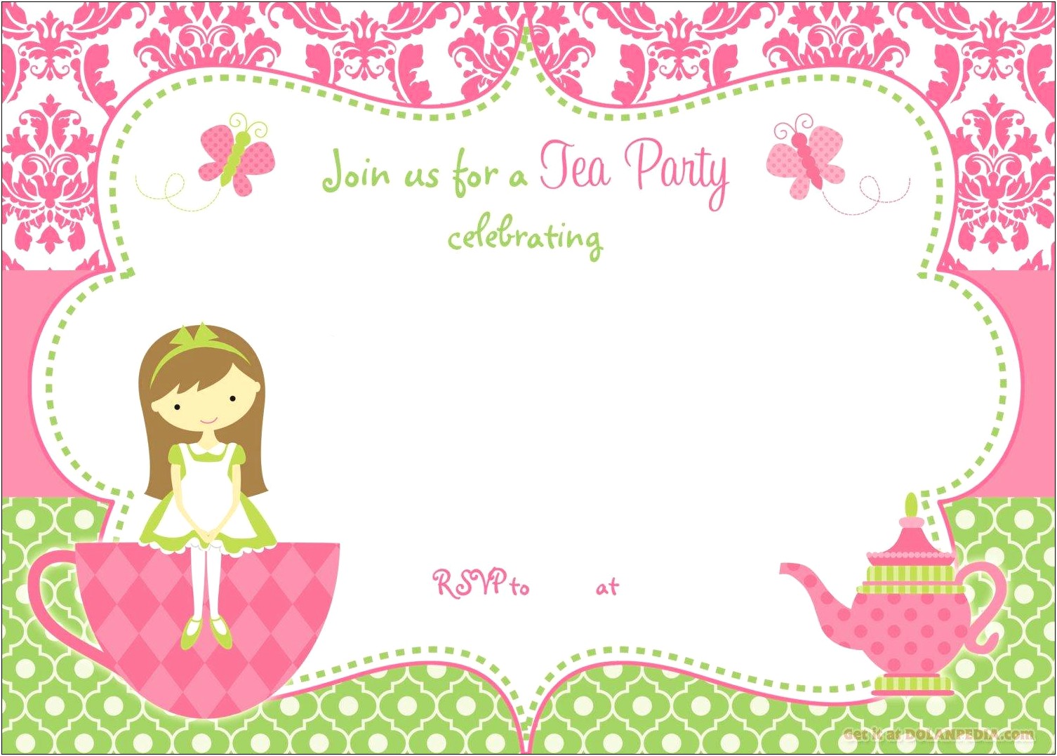 Bridal Tea Party Invitation Free Template