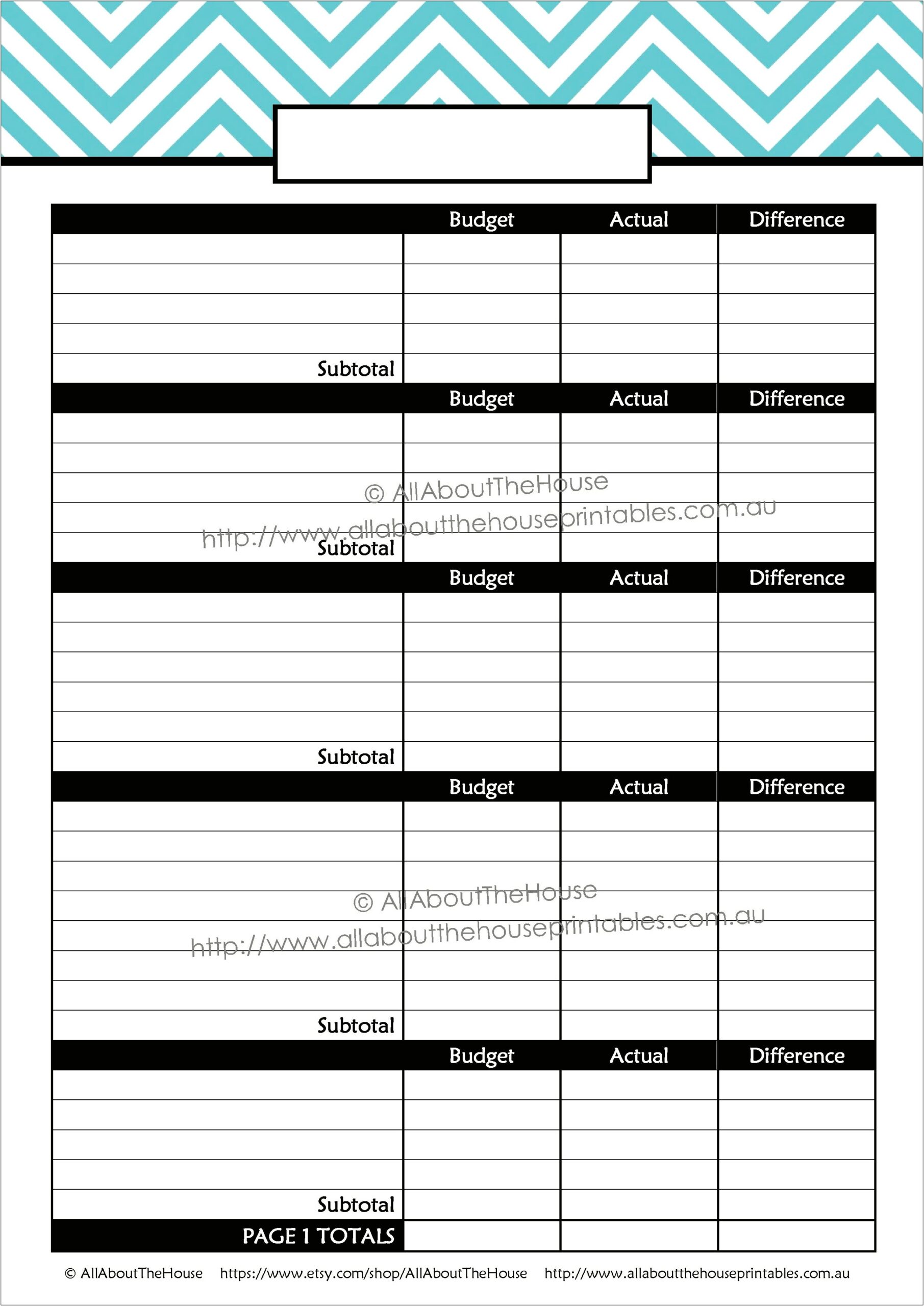 Budget Spreadsheets Template Free With Subtotals